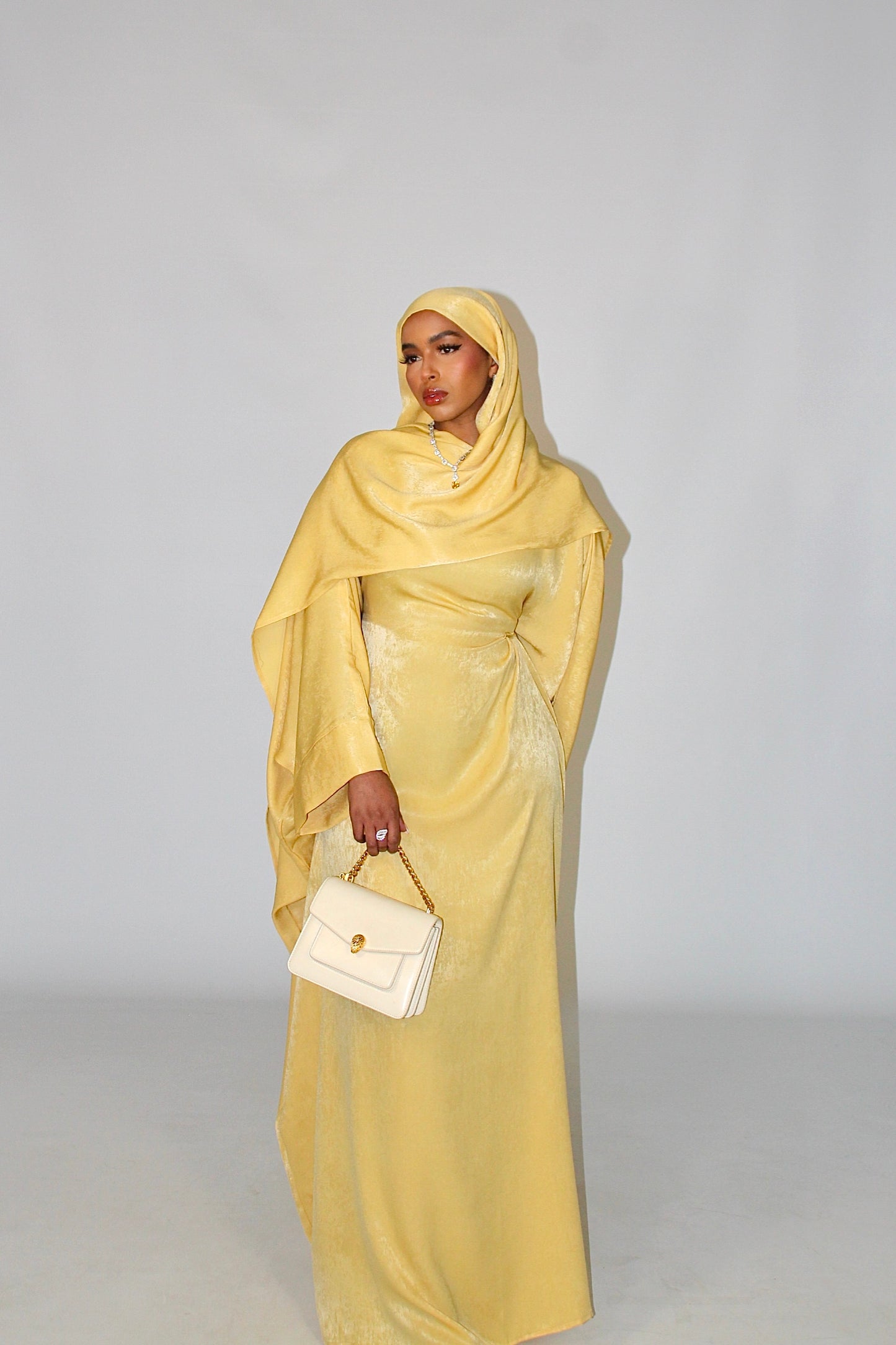 SAMRA Abaya and Shawl - Canary