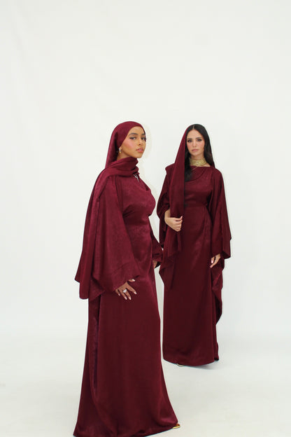 SAMRA Abaya and Shawl - Royal Red