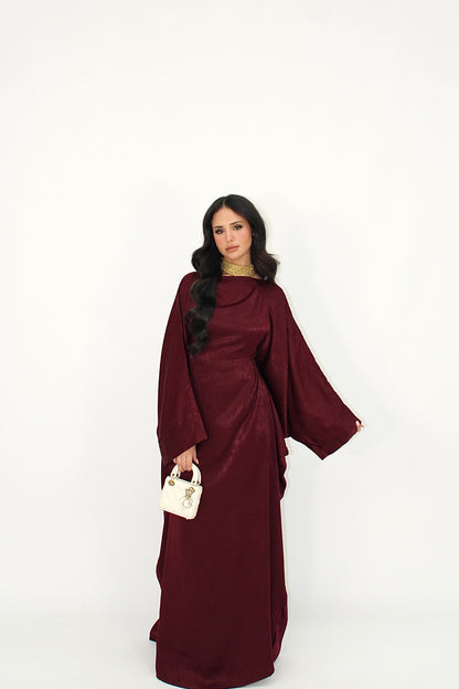 SAMRA Abaya and Shawl - Royal Red