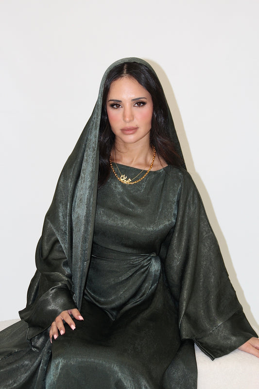 SAMRA Abaya and Shawl - Khaki