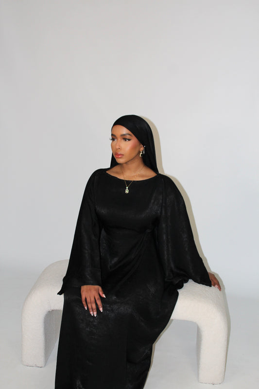 SAMRA Abaya and Shawl - Noir